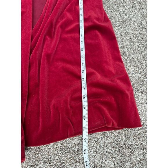 Vintage Christian Dior Red Long Bath Robe Arnel Blend Tie Front USA Made Size S - Picture 6 of 16